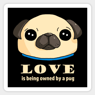 Pug Love (dark) Sticker